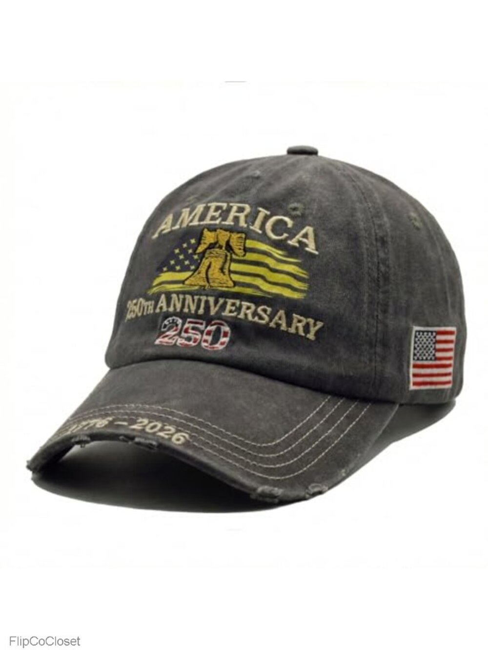 USA 250th Anniversary Hat, Adjustable Baseball Cap, Retro Denim, Patriotic Gift